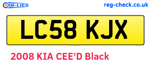 LC58KJX are the vehicle registration plates.