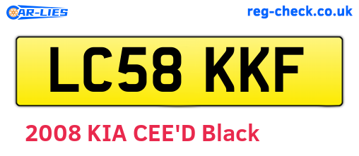 LC58KKF are the vehicle registration plates.
