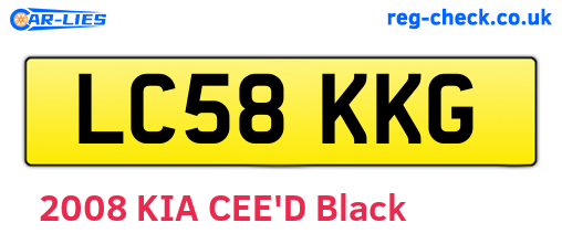LC58KKG are the vehicle registration plates.