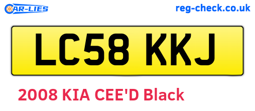 LC58KKJ are the vehicle registration plates.