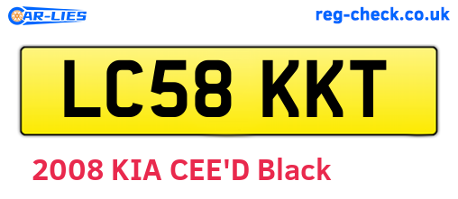 LC58KKT are the vehicle registration plates.