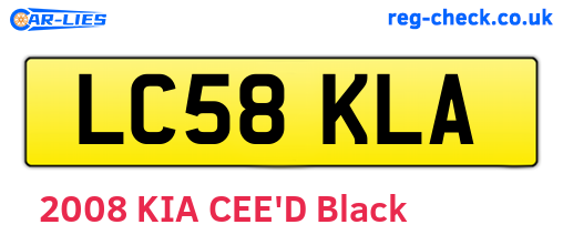 LC58KLA are the vehicle registration plates.