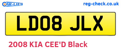 LD08JLX are the vehicle registration plates.