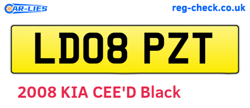 LD08PZT are the vehicle registration plates.