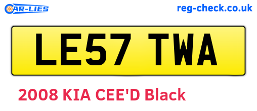 LE57TWA are the vehicle registration plates.