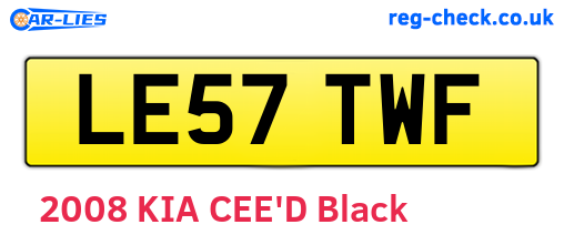 LE57TWF are the vehicle registration plates.