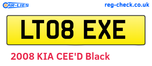 LT08EXE are the vehicle registration plates.