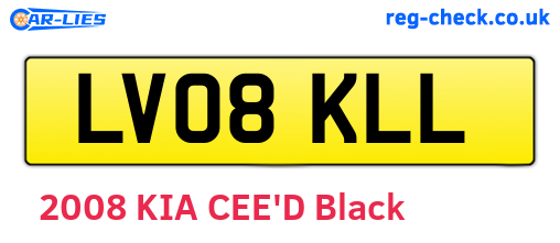 LV08KLL are the vehicle registration plates.