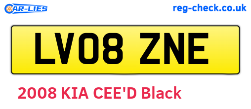 LV08ZNE are the vehicle registration plates.
