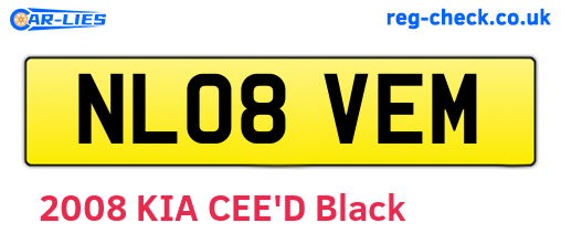 NL08VEM are the vehicle registration plates.