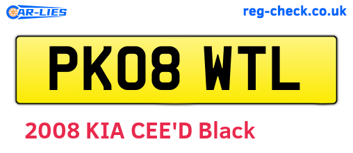 PK08WTL are the vehicle registration plates.