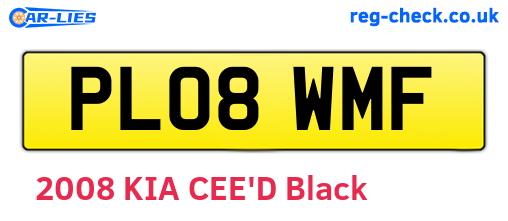 PL08WMF are the vehicle registration plates.