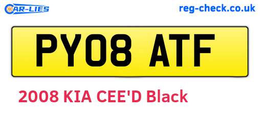 PY08ATF are the vehicle registration plates.