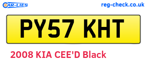 PY57KHT are the vehicle registration plates.