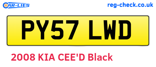 PY57LWD are the vehicle registration plates.