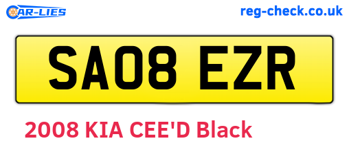 SA08EZR are the vehicle registration plates.
