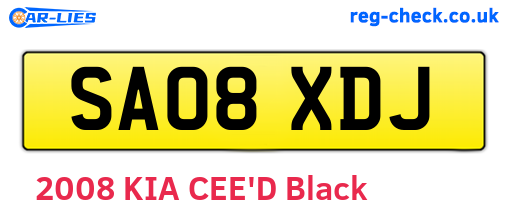 SA08XDJ are the vehicle registration plates.