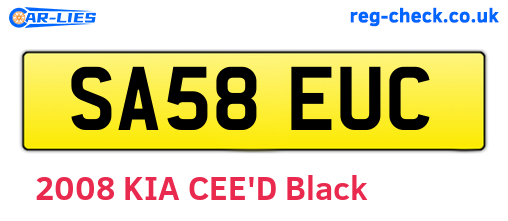 SA58EUC are the vehicle registration plates.