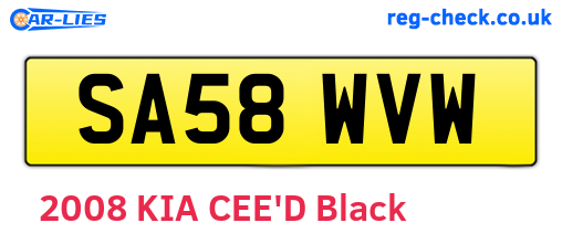 SA58WVW are the vehicle registration plates.