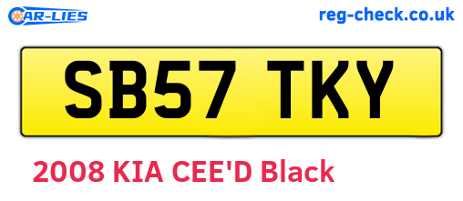 SB57TKY are the vehicle registration plates.