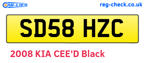 SD58HZC are the vehicle registration plates.