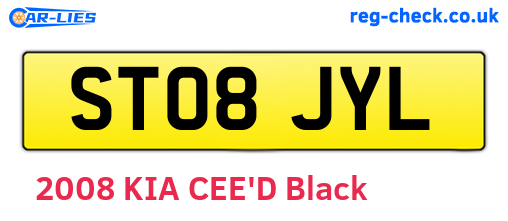ST08JYL are the vehicle registration plates.