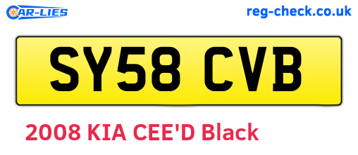 SY58CVB are the vehicle registration plates.