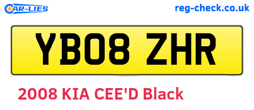 YB08ZHR are the vehicle registration plates.
