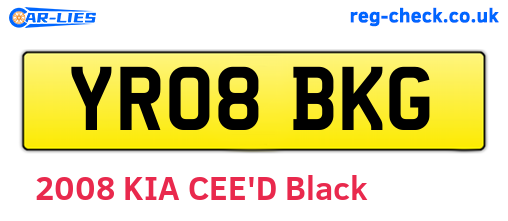 YR08BKG are the vehicle registration plates.