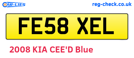 FE58XEL are the vehicle registration plates.