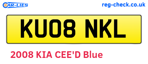 KU08NKL are the vehicle registration plates.