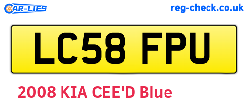 LC58FPU are the vehicle registration plates.