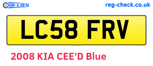 LC58FRV are the vehicle registration plates.