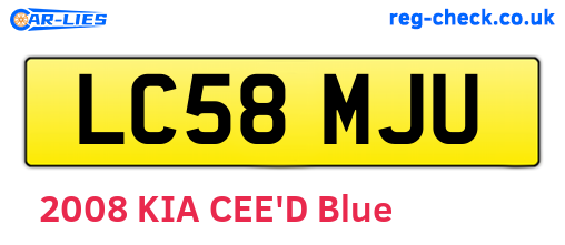 LC58MJU are the vehicle registration plates.