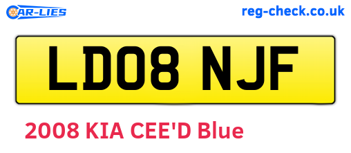 LD08NJF are the vehicle registration plates.