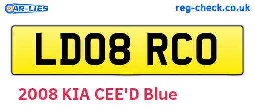 LD08RCO are the vehicle registration plates.