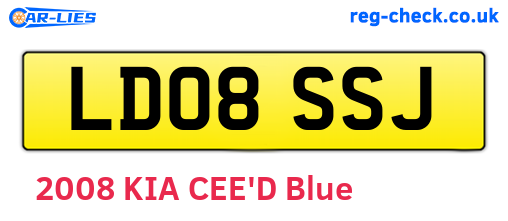 LD08SSJ are the vehicle registration plates.