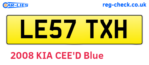 LE57TXH are the vehicle registration plates.