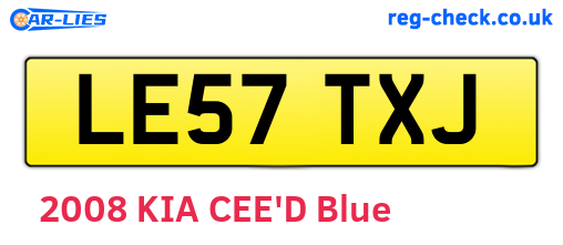 LE57TXJ are the vehicle registration plates.