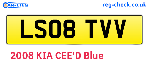 LS08TVV are the vehicle registration plates.