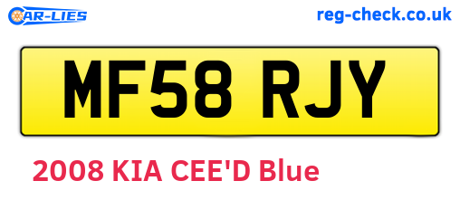 MF58RJY are the vehicle registration plates.