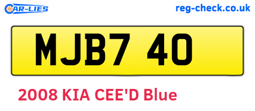 MJB740 are the vehicle registration plates.