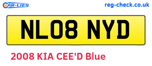 NL08NYD are the vehicle registration plates.