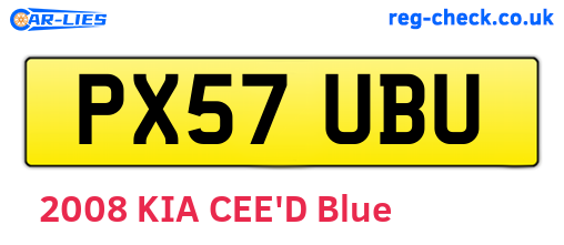 PX57UBU are the vehicle registration plates.