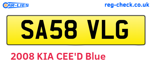SA58VLG are the vehicle registration plates.