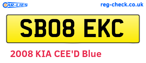 SB08EKC are the vehicle registration plates.