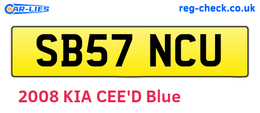 SB57NCU are the vehicle registration plates.