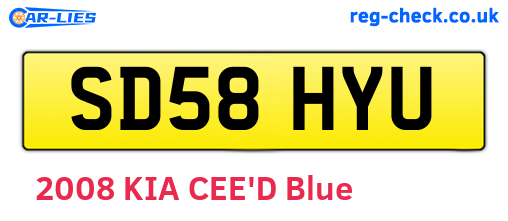 SD58HYU are the vehicle registration plates.