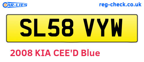 SL58VYW are the vehicle registration plates.