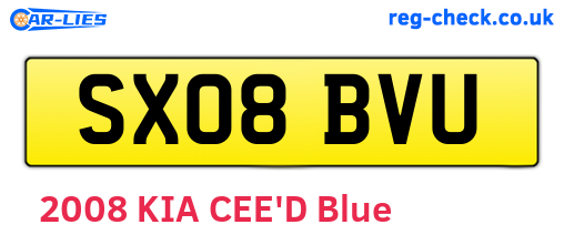 SX08BVU are the vehicle registration plates.